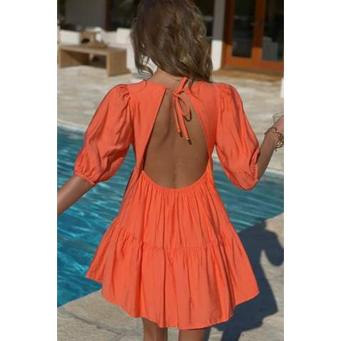 Women Orange Mini Dress - Turuncu