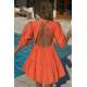 Women Orange Mini Dress - Turuncu