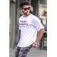 Madmext White Printed T-shirt for Men 4960 - Beyaz