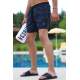 Madmext Men Striped Navy Blue Swim Shorts 2943 - Lacivert