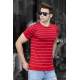 Madmext Red-2 Striped Knitwear T-shirt 4600 - Kırmızı