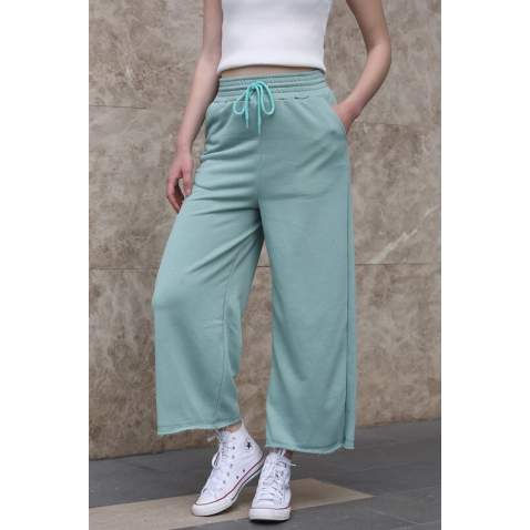 Mad Girls Mint Green Bell Bottom Sweatpants MG1100 - Mint yeşili