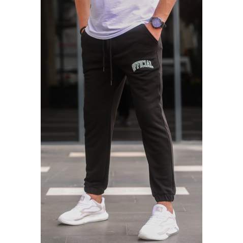 Madmext Printed Black Sweatpants For Men 5616 - Siyah