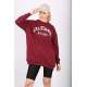 Mad Girls Maroon Sweatshirt Mg1242 - Bordo