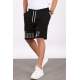 Madmext Men Printed Black Capri Shorts 5439 - Siyah