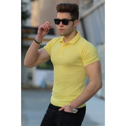 Madmext Yellow Polo Shirt for Men 4535 - Sarı