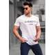 Madmext White Printed T-shirt for Men 4018 - Beyaz