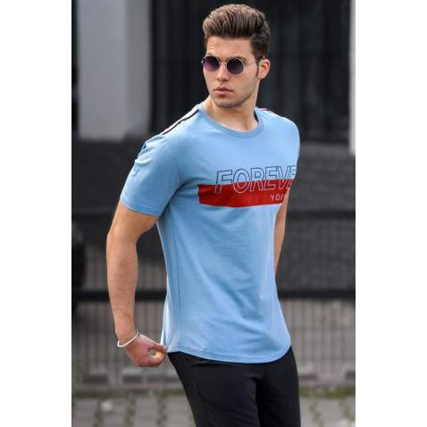 Madmext Men Blue T-shirt 4998 - Mavi