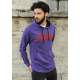 Madmext Men Purple Hoodie Sweatshirt 2825 - Mor