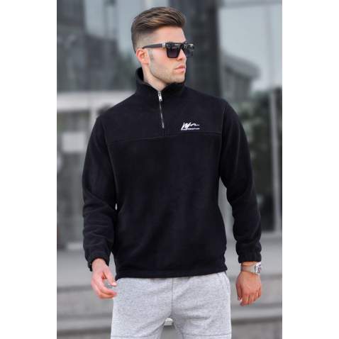 Madmext Black Zipper Sweatshirt For Men 5310 - Siyah