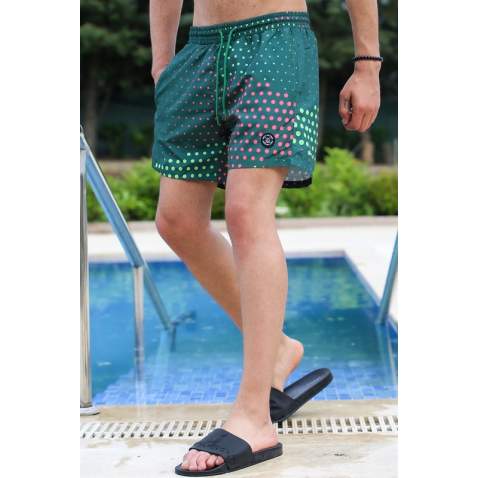 Madmext Green Patterned Swim Wear Short 2950 - Yeşil