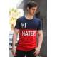 Madmext Navy Blue Two-Tone Printed T-shirt for Men 3089 - Lacivert