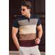 Men Color Block Navy Blue Polo T-Shirt 9280 - Lacivert