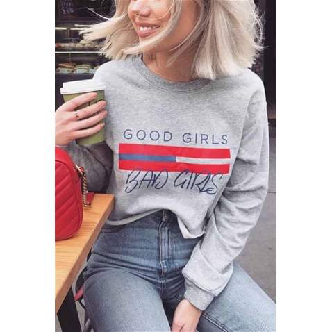 Mad Girls Gray Sweatshirt MG931 - Gri