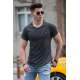 Madmext Grey Rapped T-shirt for Men 4058 - Antrasit