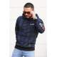 Madmext Navy Blue Check Hoodie 2688 - Lacivert