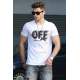 Madmext White Printed T-shirt for Men 4470 - Beyaz