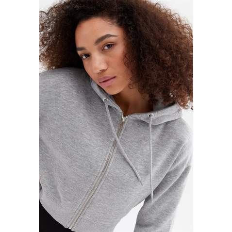 Mad Girls Cropped Gray Sweatshirt MG1355 - Gri