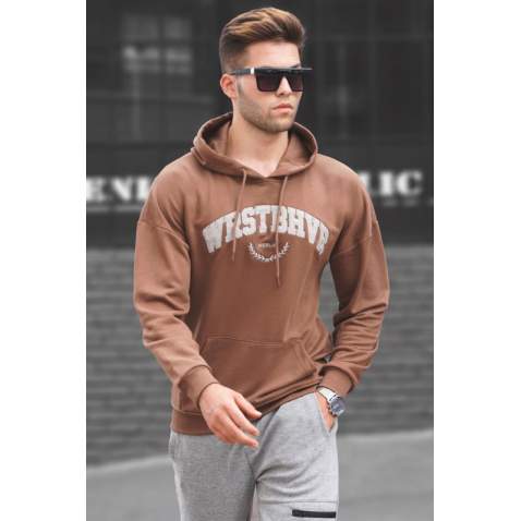 Madmext Men Printed Brown Sweatshirt 5318 - Kahverengi