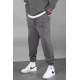 Men Smoke Gray Basic Jogger Trousers - Füme