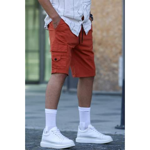 Brick Red Capri Shorts with Cargo Pockets 5737 - Kiremit