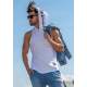 Madmext Men White Hoodie Vest 2537 - Beyaz