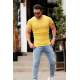 Madmext Men Basic Yellow T-Shirt 4077 - Sarı