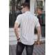 Men Striped White Shirt 5549 - Beyaz