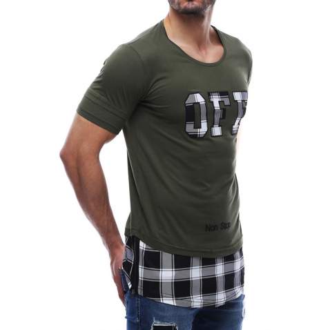 Madmext Printed Khaki T-Shirt 2576 - Haki