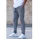 Madmext Men Plaid White Sweatpants 5426 - Beyaz