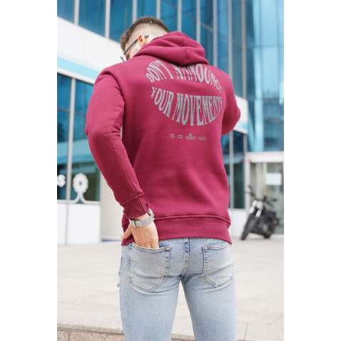 Madmext Maroon Hoodie Sweatshirt For Men 5331 - Bordo