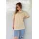 Women Printed Beige Over Fit T-Shirt MG1492 - Bej