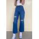 Women Blue Bell Bottom Jeans MG1519 - Mavi