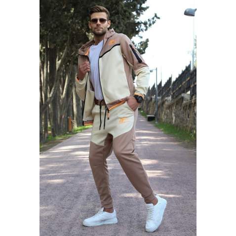 Madmext Men Beige Tracksuit 5697 - Bej