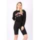 Mad Girls Black Crew-Neck Women Sweatshirt MG789 - Siyah