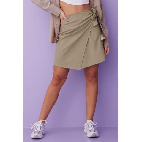 Women Beige Basic Skirt Short - Bej