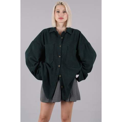 Green Oversized Overshirt MG1562 - Yeşil