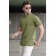 Madmext Men Mock Turtleneck Khaki T-shirt 5282 - Haki