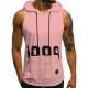 Madmext Men Soft Pink Hoodie Vest 2563 - Pudra