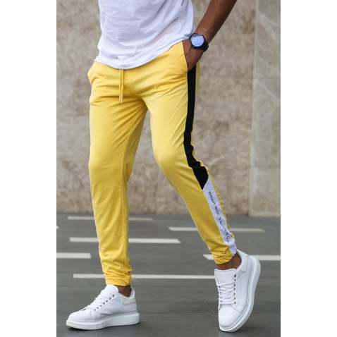 Madmext Yellow Striped Sweatpants 2928 - Sarı