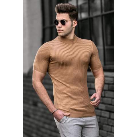 Madmext Mink Color Knitwear With Roll Neck T-shirt - Vizon