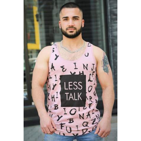 Madmext Pink Printed T-shirt for Men 4007 - Pudra