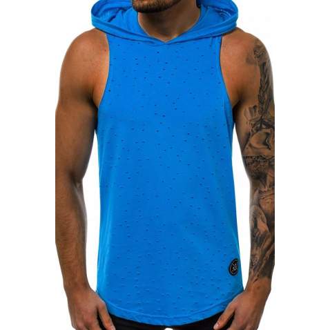 Sleeveless T-Shirt In Hooded turquoise 2893 - Turkuaz