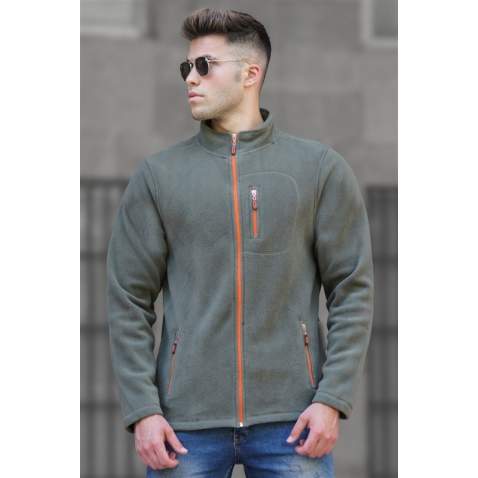 Madmext Men Khaki Polar Sweatshirt 4994 - Haki