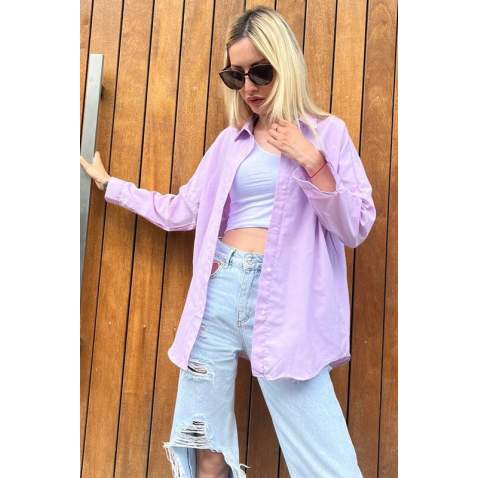 Mad Girls Oversize Lilac Shirt MG1369 - Lila