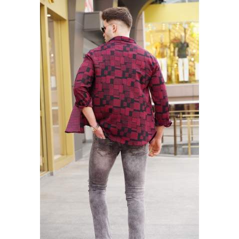 Madmext Men Plain Maroon Shirt 5523 - Bordo