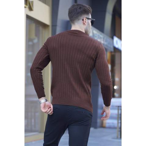 Madmext Men Brown Sweater 5175 - Kahverengi