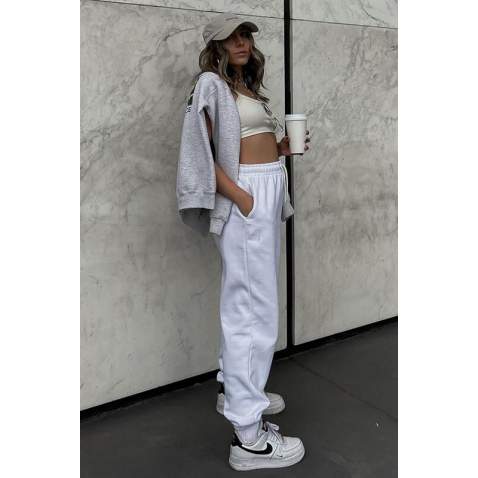 Mad Girls Oversize Ecru Sweatpants MG290 - Beyaz