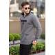 Anthracite Printed Hoodie Sweatshirt 6003 - Antrasit