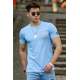 Madmext Big Size Blue T-shirt for Men 4555 - Mavi